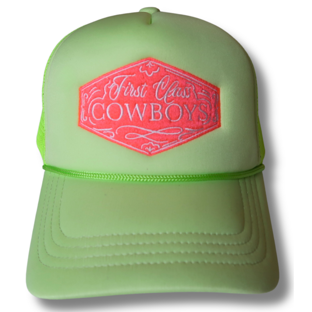 First Class Cowboys® Trucker Hat Electric Lime display picture 1