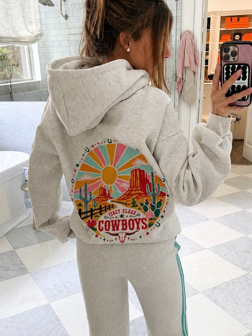 First Class Cowboys® Hoodie Turquoise/Oat