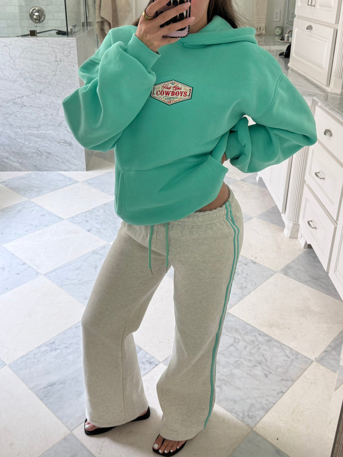 First Class Cowboys® Hoodie Turquoise/Oat